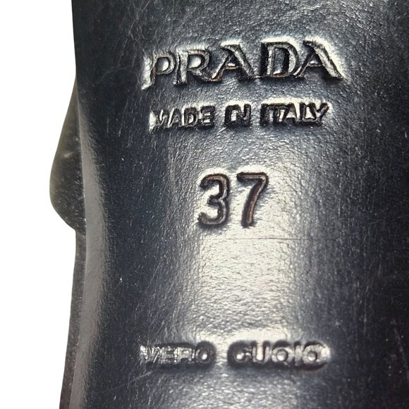 Prada Women Black Satin Heels 37 Minimalist Quiet Luxury Old Hollywood Glam - Picture 10 of 16